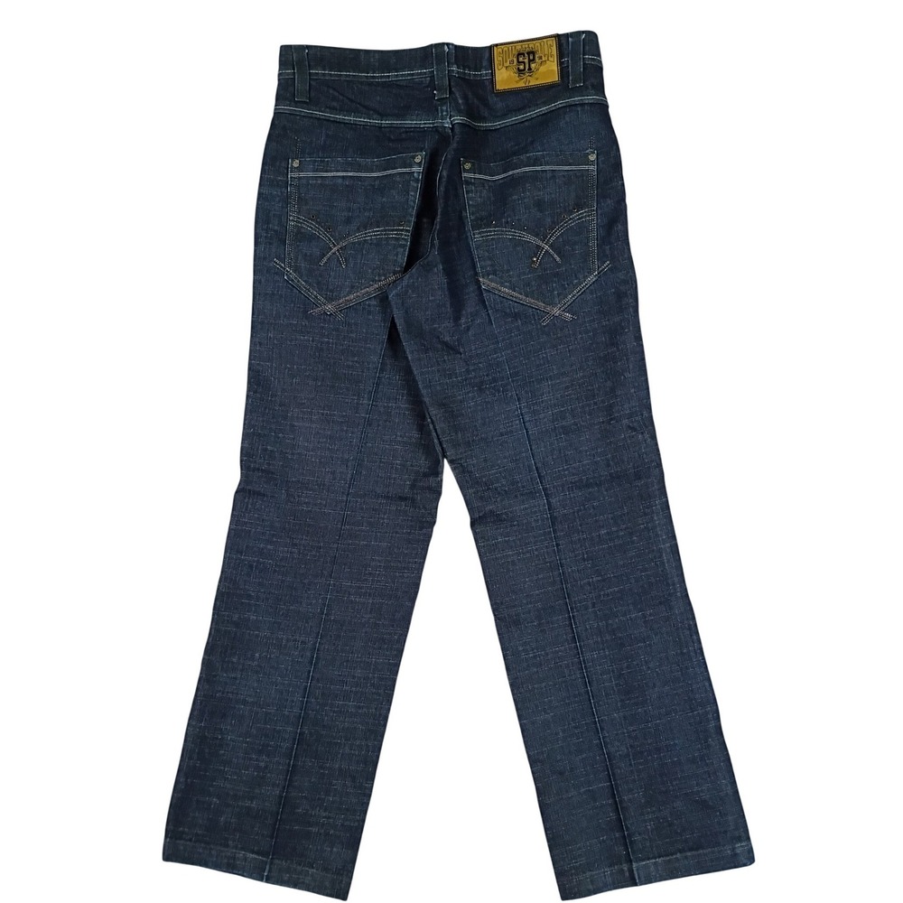 Southpole Relaxed Straight Denim Jean Mens 34 Dark Wash Y2K Baggy Hip Hop Street